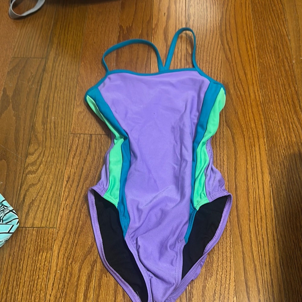Kids One Piece Swimsuit - Purple and Green